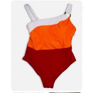 Sz 4x (28-30) Terra & Sky Orange Color block Bathing Suit NWT

Brand new